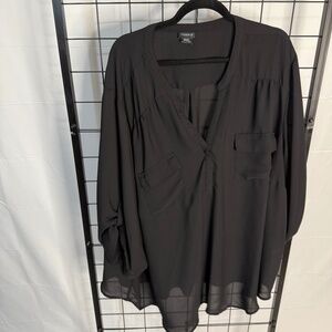 Torrid 6X Black 3/4 Sleeve Blouse